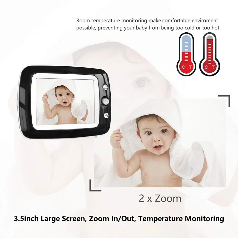 Description Picture 5 of item3.5" LCD Screen Digital Video Baby Monitor 2 Way Talk Security Wireless Baby Camera Night Vision Electronic Babysitter
