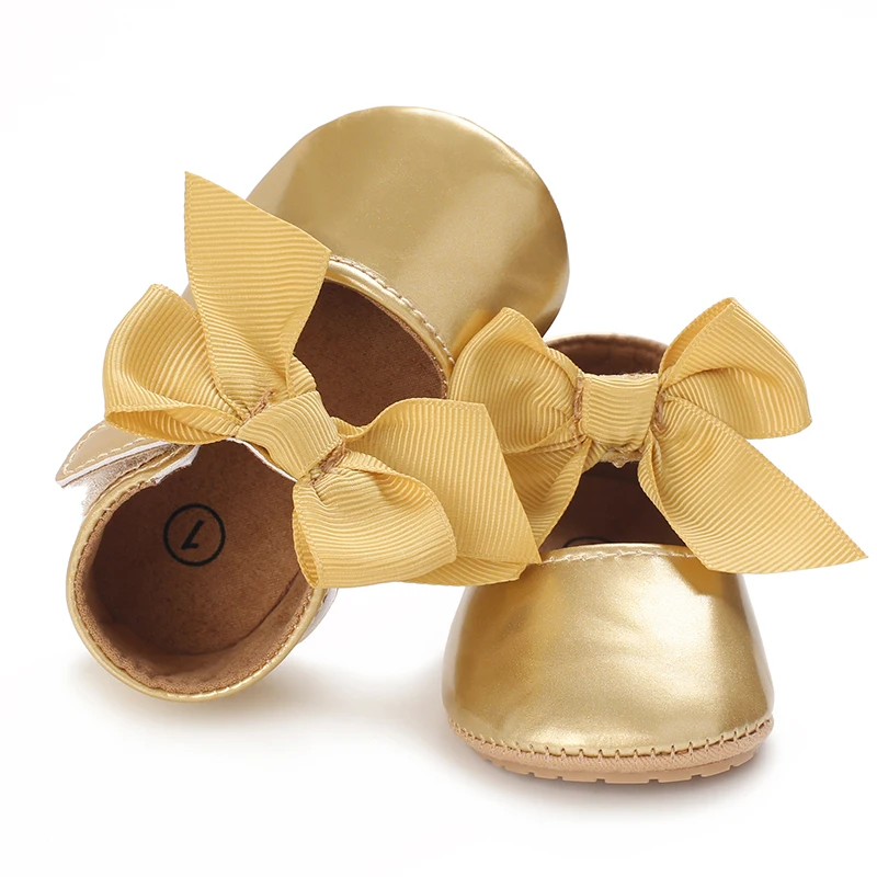 Spring Fashion Newborn Golden Baby Shoes Non Slip Cloth Bottom Girl Shoes Elegant Breathable Casual Baby First Walking Shoes 5