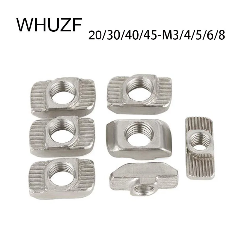 

M3 M4 M5 M6 M8 Aluminum European Standard T-Slot Nut Sliding T-Nut Boat Fasten Connector Extrusion Fastener 20/10pcs