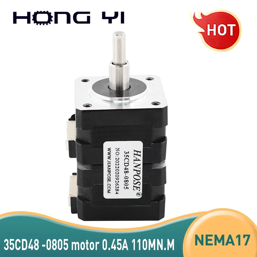 Motor Deslizante Nema17 para Impressora 3d Dupla Camada Empilhado 0.4a 110mn. m Direito e Reverso Automático Micro 42 Parte