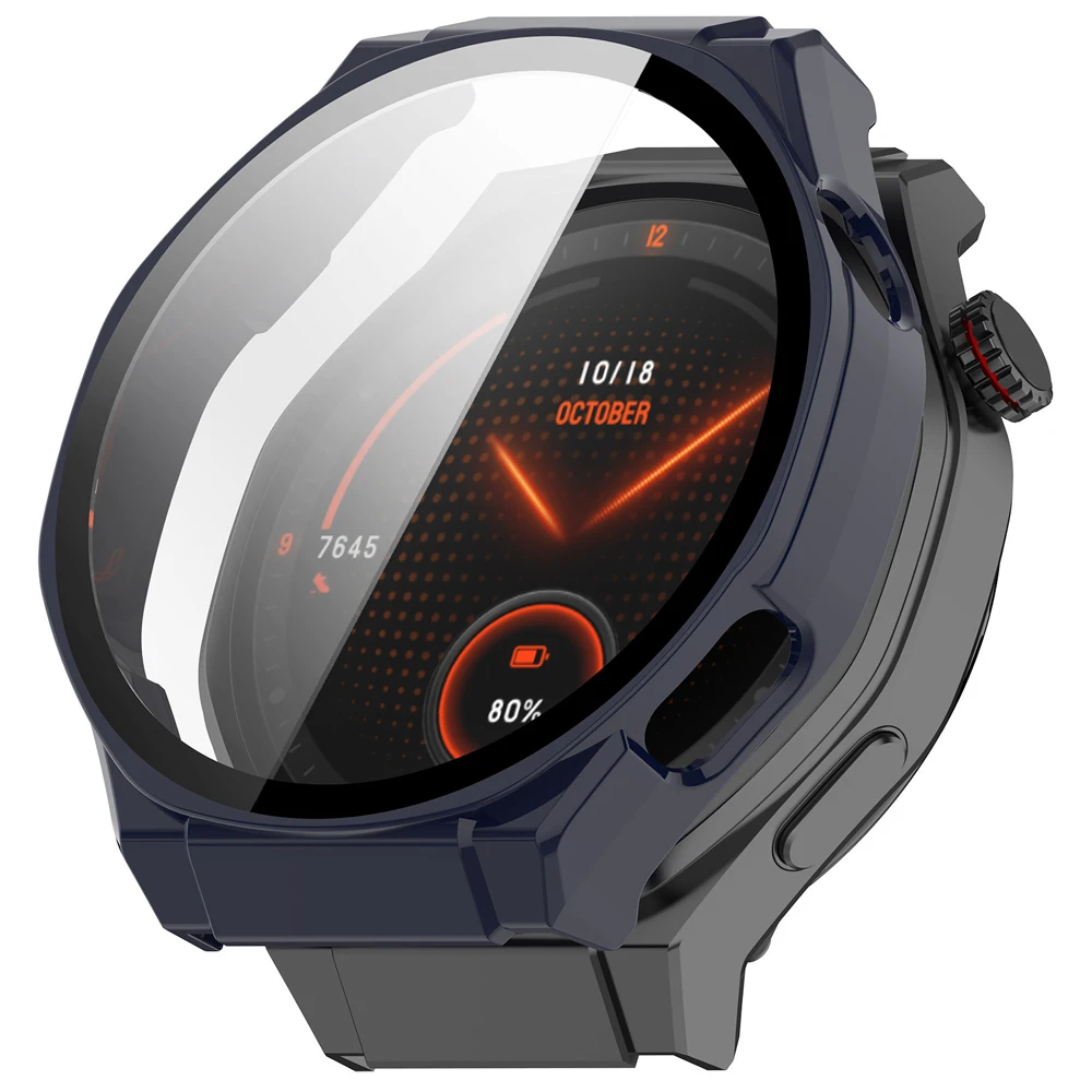 Smartwatch Tempered Glass Protective Case Cover - Full Screen Guard