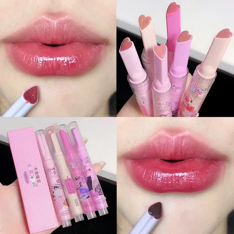 Waterproof Clear Lip Glaze Flower Love Jelly Mirror Rossetto Lasting Antiaderente Cup Rossetto Trasparente Korea Makeup Cosmetics