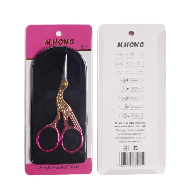 Stainless Steel Manicure Dead Skin Scissors Sharp Tip Eyebrow Scissor Manicure Nail Cuticle Remover Facial Nose Hair Trimmer 2