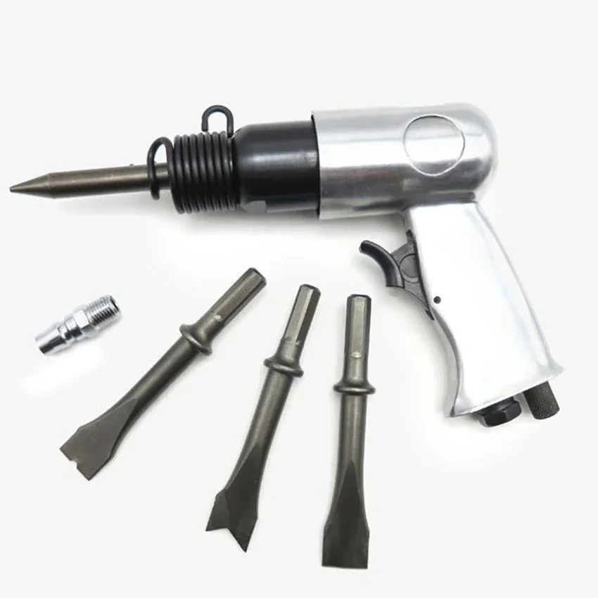 Pneumatic Air Hammer Bit Heavy Duty Air Hammer with Round & Hex Chisels 1/4'' Air Screw 4500rpm Pneumatic Chisel Shovel Hammer Drills пневмозубило