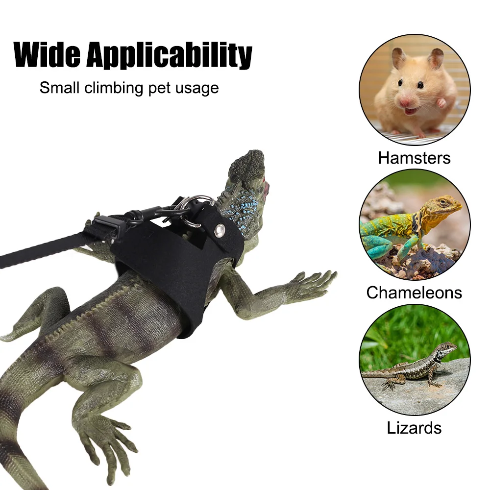 3Pcs Lizard Leash Harness Soft Adjustable Reptile Bearded Dragon Traction Rope Chameleon Amphibians Pet Harness Supplies