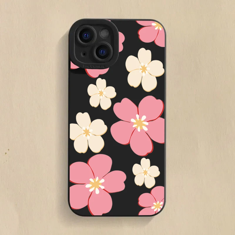 Summer Blue Large Flower Shockproof Silicone Phone Case - Soft Protective Cover