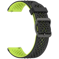 Breathable Silicone Strap for Sports Watches - Available in 20mm & 22mm (Black green)