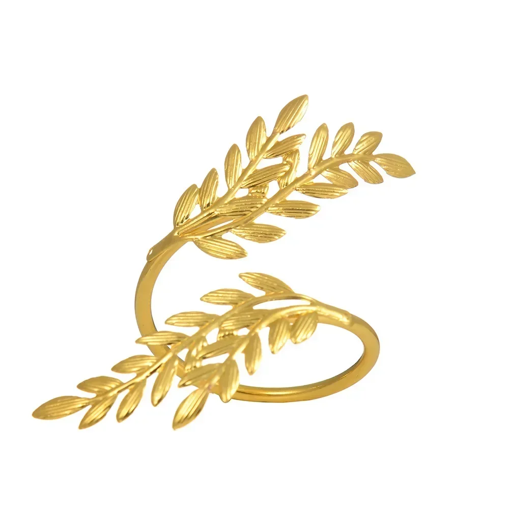 Gold Leaf Napkin Rings for Holiday Table Decor