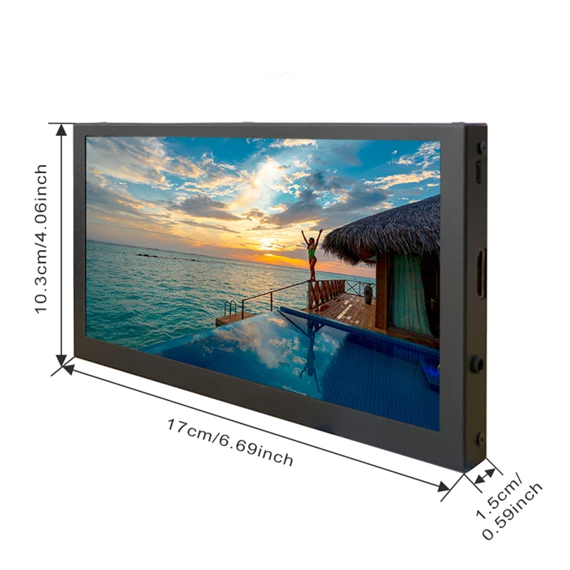 7 inch IPS LCD Display HDMI-compatible Capacitive Touch Screen 1024x600 Monitor Aluminum Case Raspberry Pi 7 Windows AIDA64 computer monitor