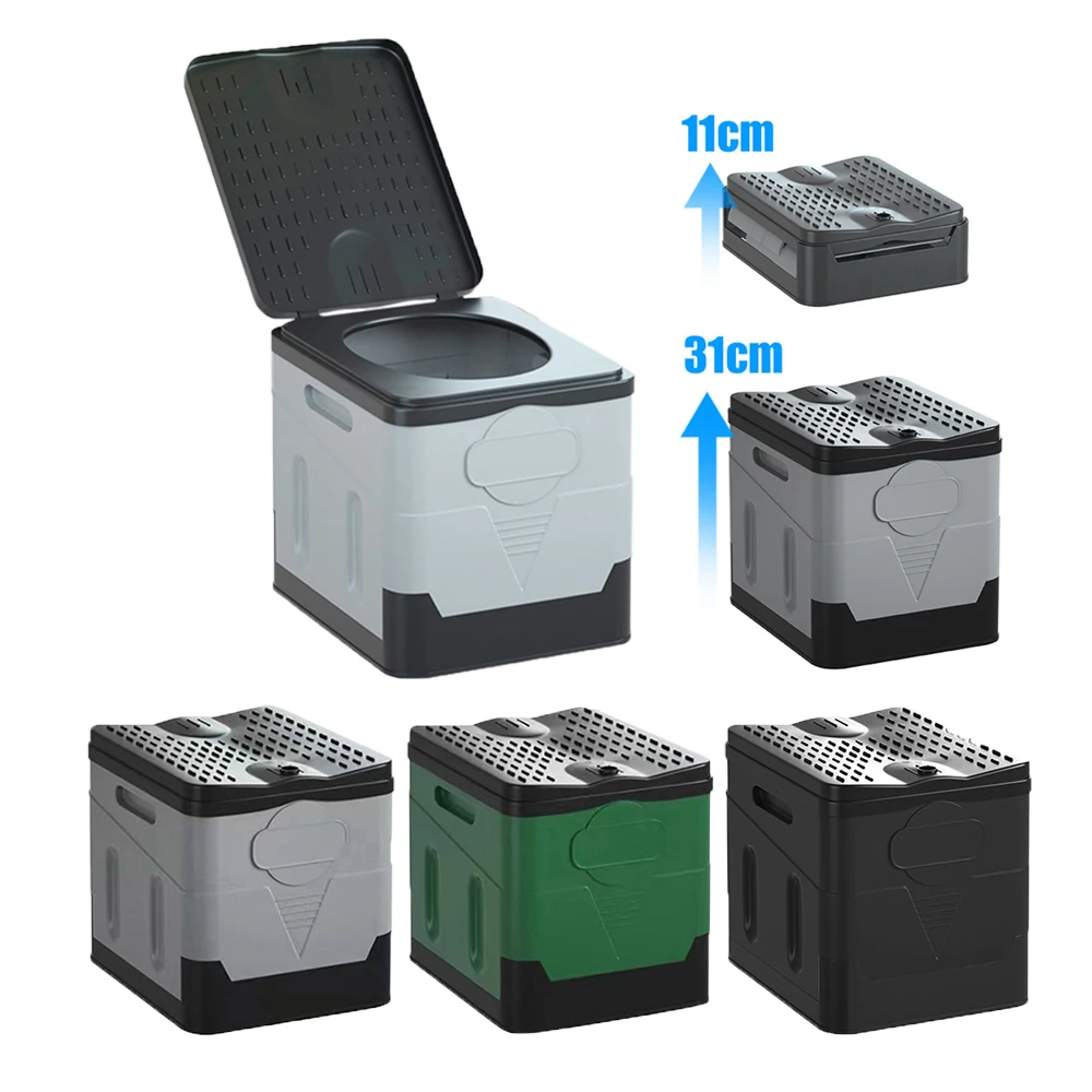 Portable Folding Toilet Car Toilet Bucket Strong Bearing Capacity Reusable Trash Can for Tour Emergency Self-driving Travel