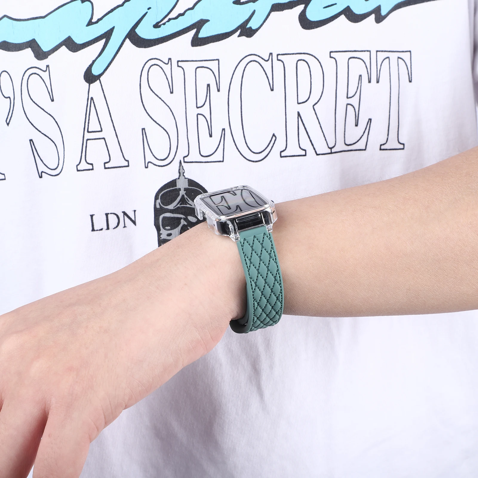 Silicone Sport Bracelet with Transparent Case