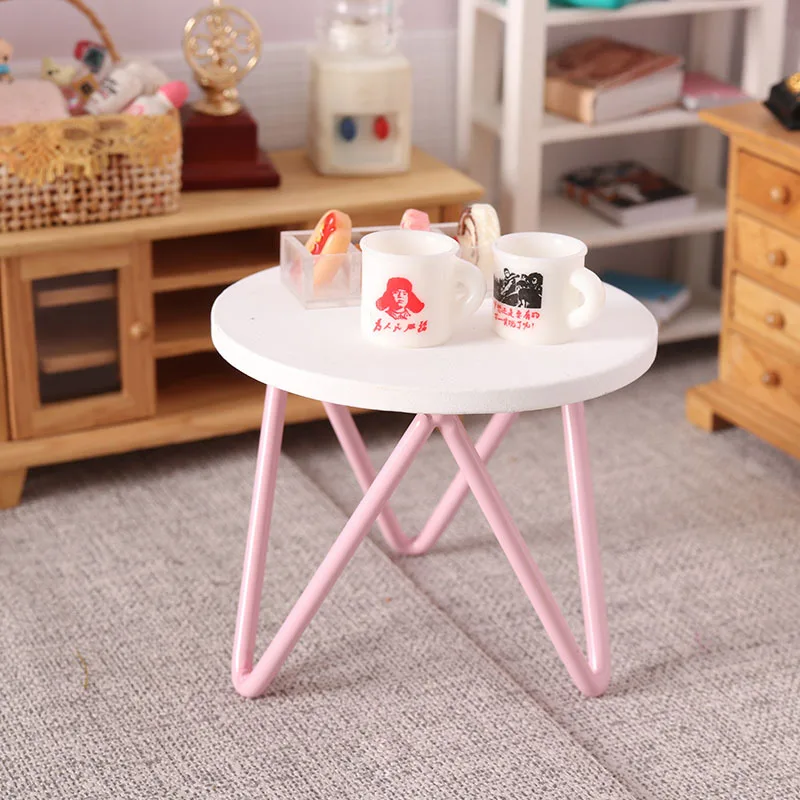 

Dollhouse Mini Kartell Miniature Items Desk Coffee Table Living Room 1:12 BJD Dolls Furniture Decoration Doll House Accessories