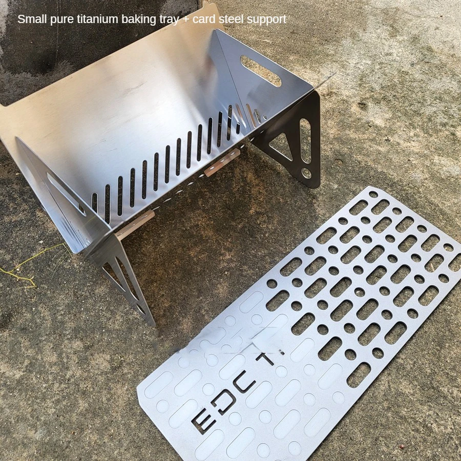 

1PC Pure Titanium TA1 Barbecue Rack Grill Baking Tray Outdoor Camping Picnic Cooking Coffee Oil Frying Cooking Gourmet EDC Tool