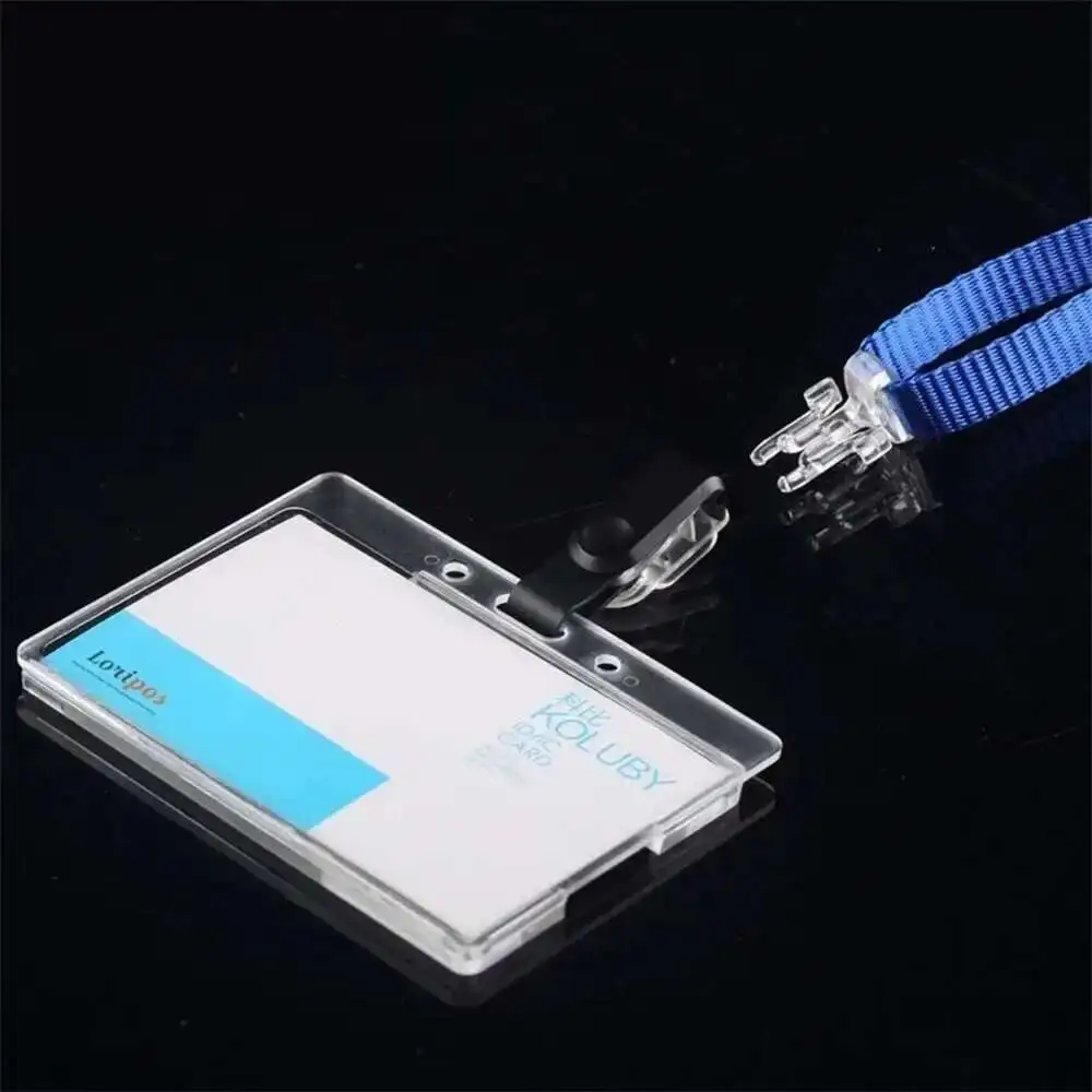 85*54mm Transparent 7127 Card With Muti-color Lanyards Exhibition Staff For Office Id Name Tags And Badge Holder