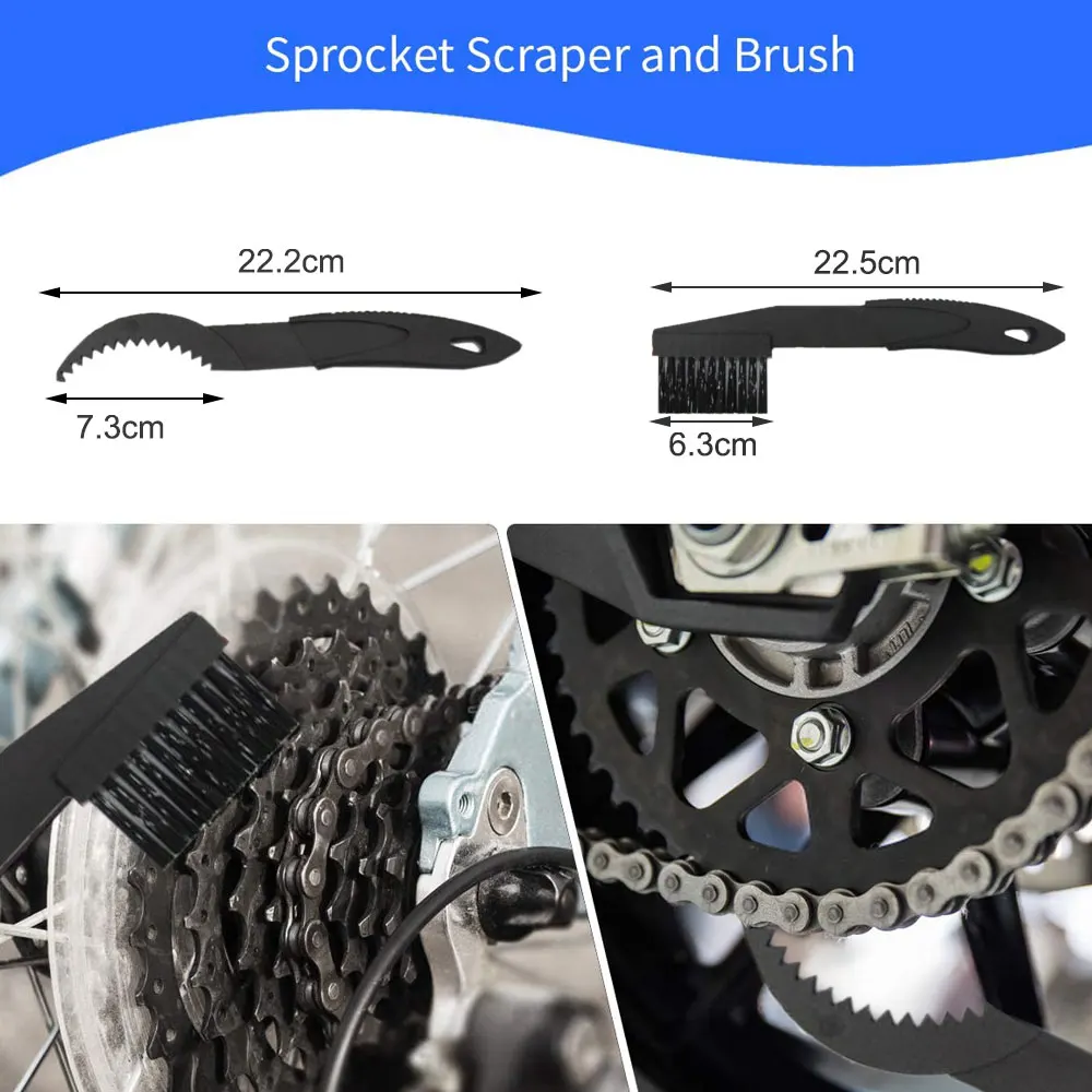 Bike Chain Cleaner Bicycle Motorcycle Chain Cleaning Brush Dual Heads  Cycling Cleaning Kit Chain Maintenance Clean Dirt Tool - AliExpress