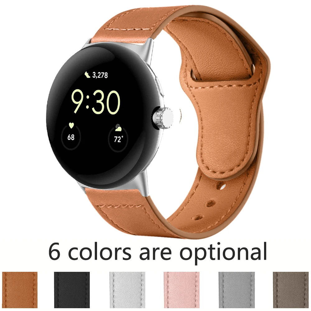 Stylish and Lightweight Leather Watch Strap, 45mm and 41mm