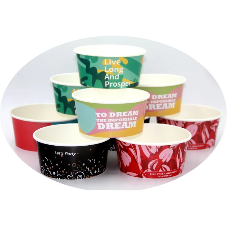 

Customized productCustom Printed Disposable Food Container Salad Packaging Soup Cup Paper Bowls