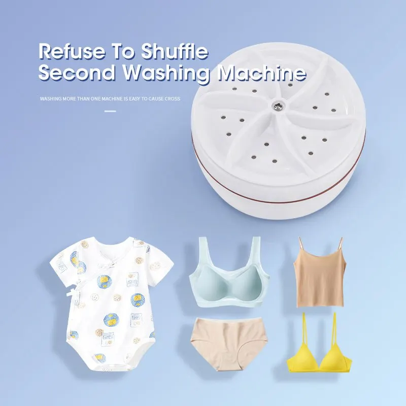 Portable Washer Mini Washing Machine USB Rotating Turbine for Socks Underwear Dishes Travel Home Business Trip