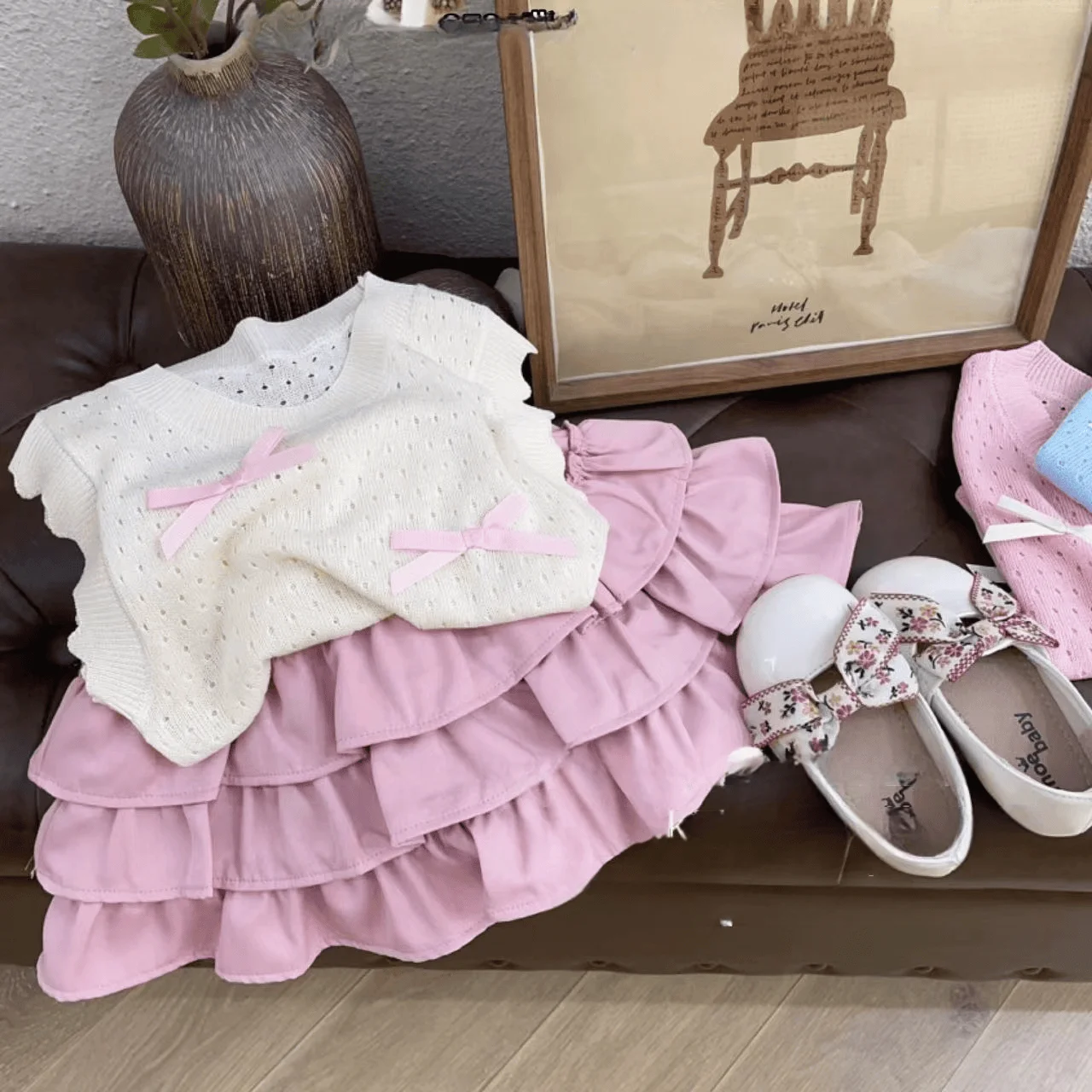 Children Skirts Baby Girls Layers Cake Skirts With Safe Shorts Summer