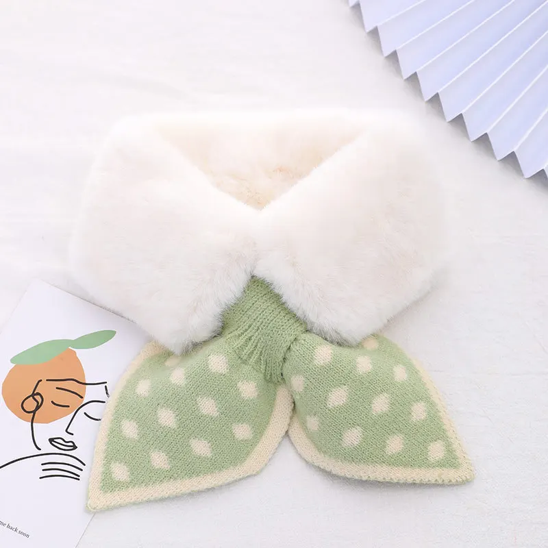 Autumn Winter Children Scarf Baby Girl Soft Scarf Cute Neck Warmer Plush Collar Kids Women Scarves Outdoor Neckerchief