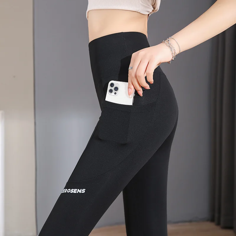 Sports Leggings Yoga Pants Sports Pants Female Tights Seamless Leggings With Pocket Women Soft Workout Tights Fitness Outfits Yoga Pants High Waist Gym Wear Spandex Leggings