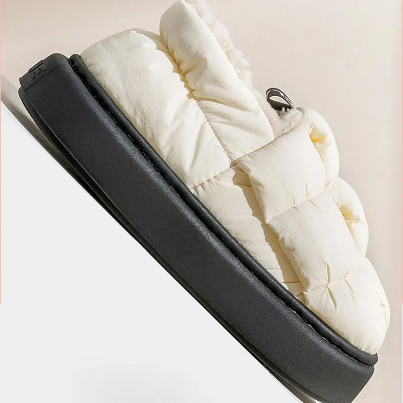Pallene Fur Fuzzy Cotton Slippers For Women Soft Sole Non-slip Outdoor Cozy Fluffy Bread Shoes Men Winter Warm Plush House Shoes 5