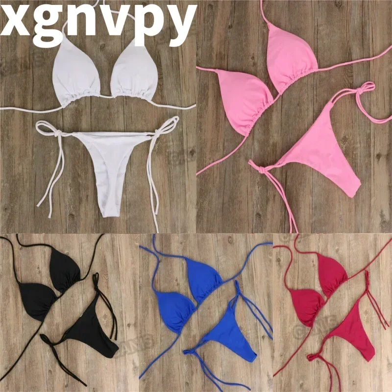 Women Bikini Set Push-up Padded Bra Thong Two Pieces Swimwear
