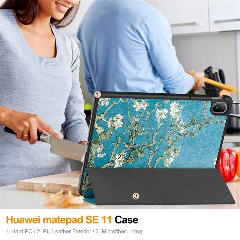 Premium Trifold Magnetic PU Leather Tablet Cover