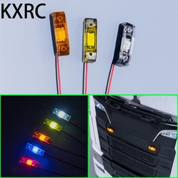 2Pcs LED Warning Light Grille Spotlight Position Lamp for 1/14 Tamiya RC Truck Trailer Scania 770S Actros 3363 Volvo MAN Parts