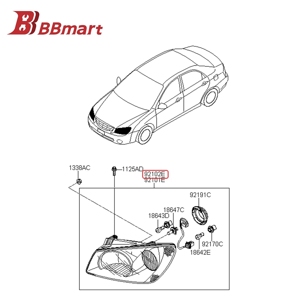 

Автозапчасти 92102-0S000 BBmart, 1 шт., Головной фонарь, передняя фара, правая фара для Kia CERATO 05, фабричные автомобильные аксессуары по низкой цене