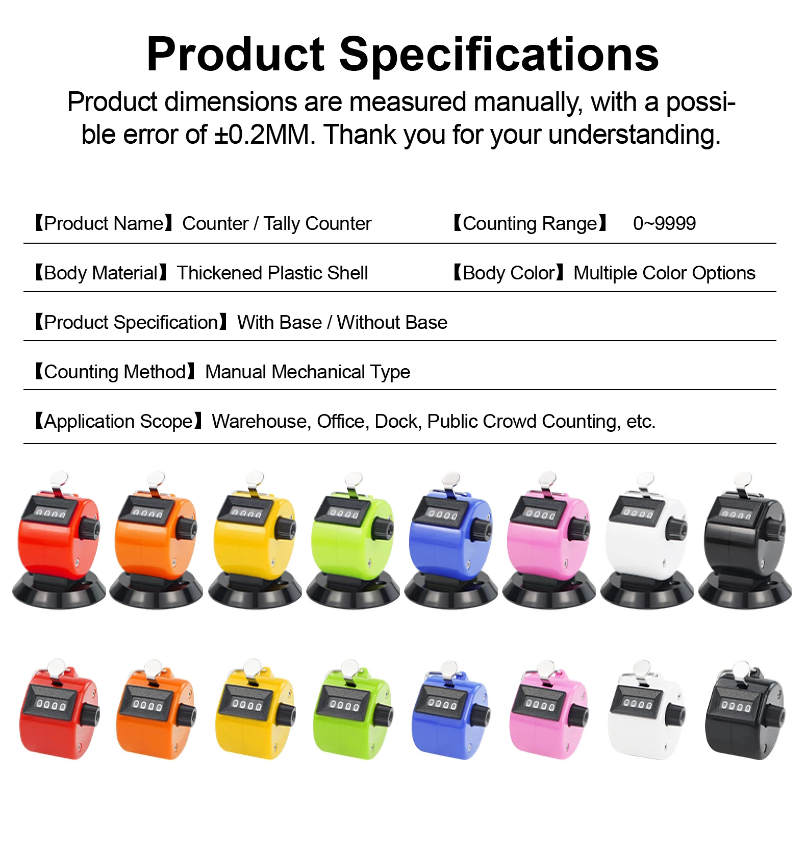 Manual Counter Mechanical Tally Handheld Rotary Clicker Counter Resettable Peopl