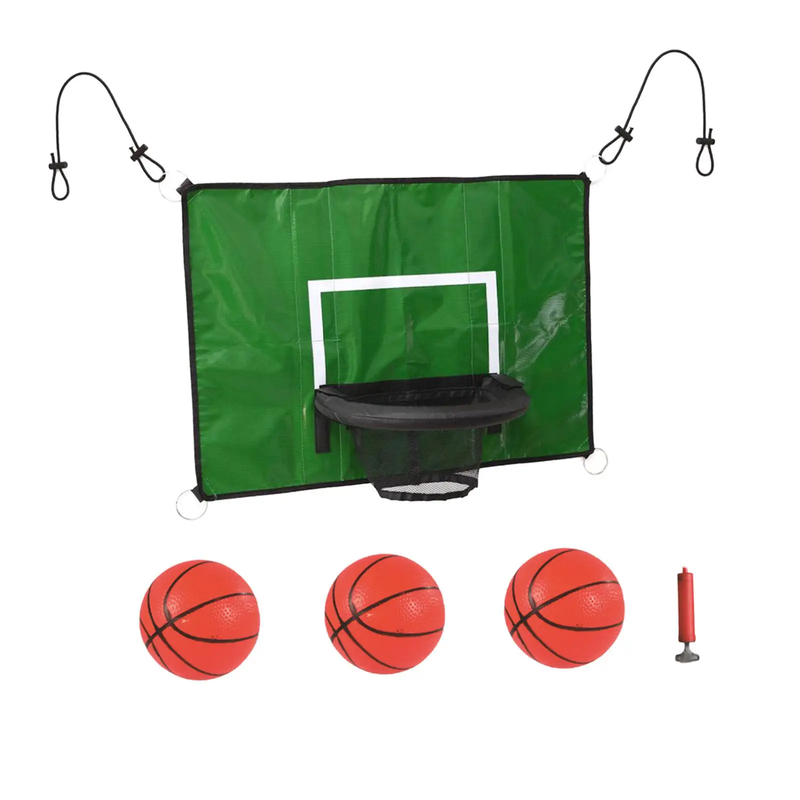 Trampoline Basketball Hoop Goal Kit for Backyard Game Accessory Simple Installation Universal Portable with Mini Basketballs