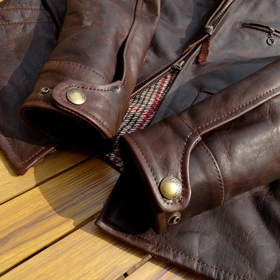 Men's Leather Jacket Newsboy Style Horsehide Vintage Classic