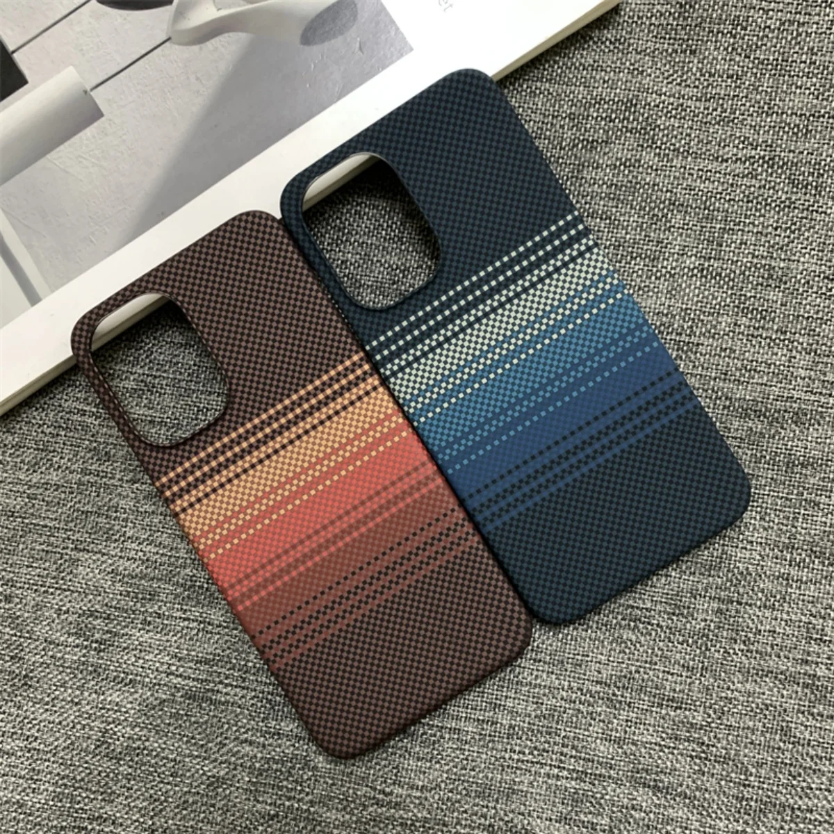Deluxe Carbon Fiber Kevlar Pattern Shockproof Frameless Phone Cover
