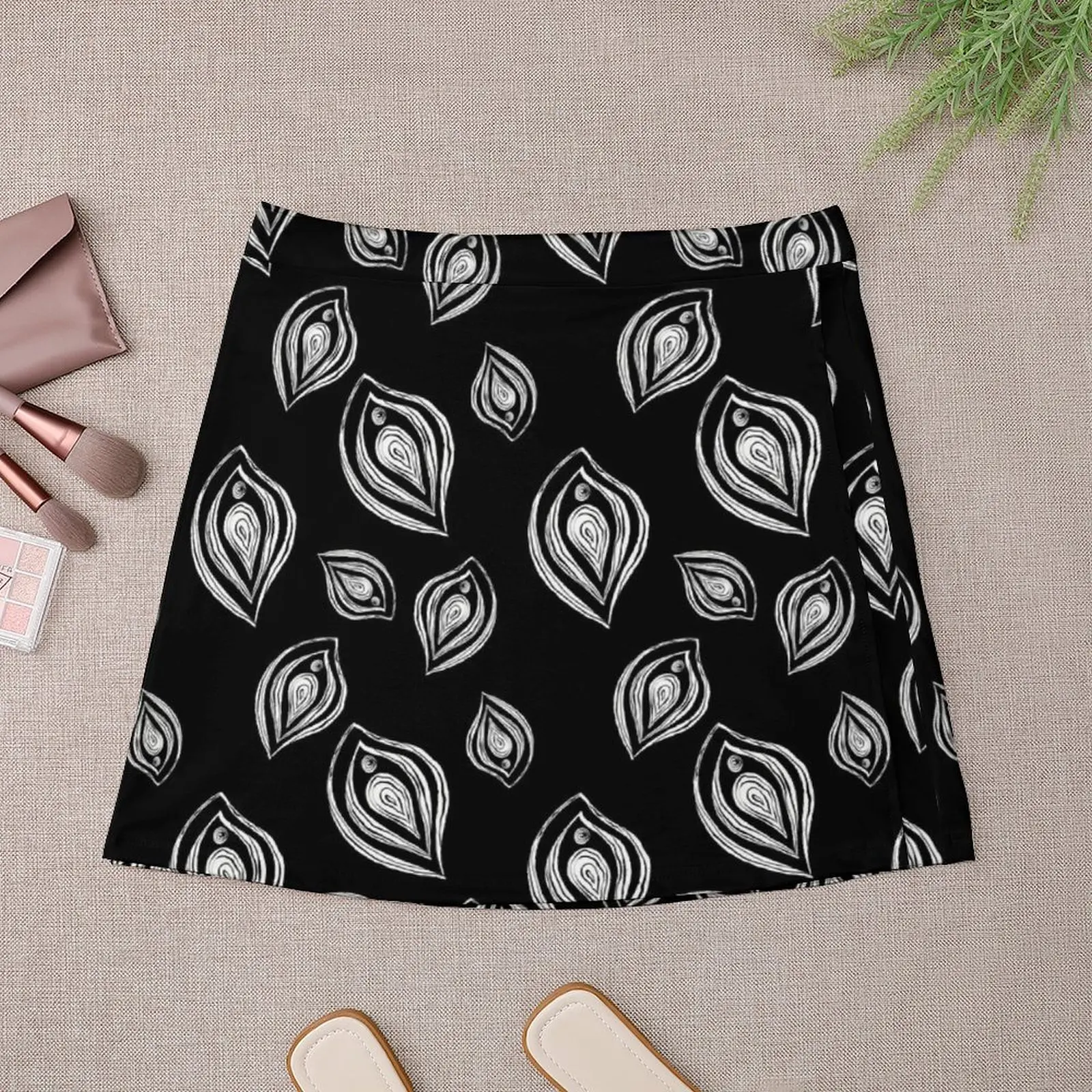 Vulva Blockprint Mini Skirt elegant social women's skirts Women skirt