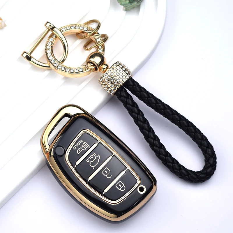 Premium TPU Car Smart Key Case Cover - 4-Button Protection