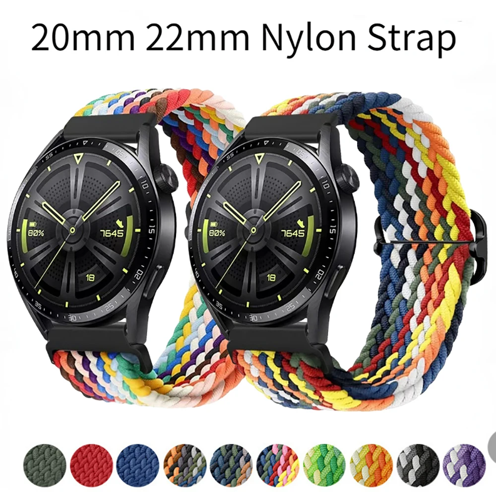 20Mm/22Mm Smart Watch Strap For Samsung Galaxy Watch 3/Active 2/46Mm/42Mm/ Gear S3 Nylon Bracelet Huawei Gt/2/2E/Pro Watch Band
