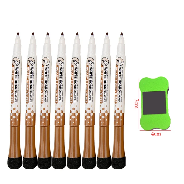 Vibrant Whiteboard Pens Set - Fine Tip Magnetic, Erasable Caps, Perfect