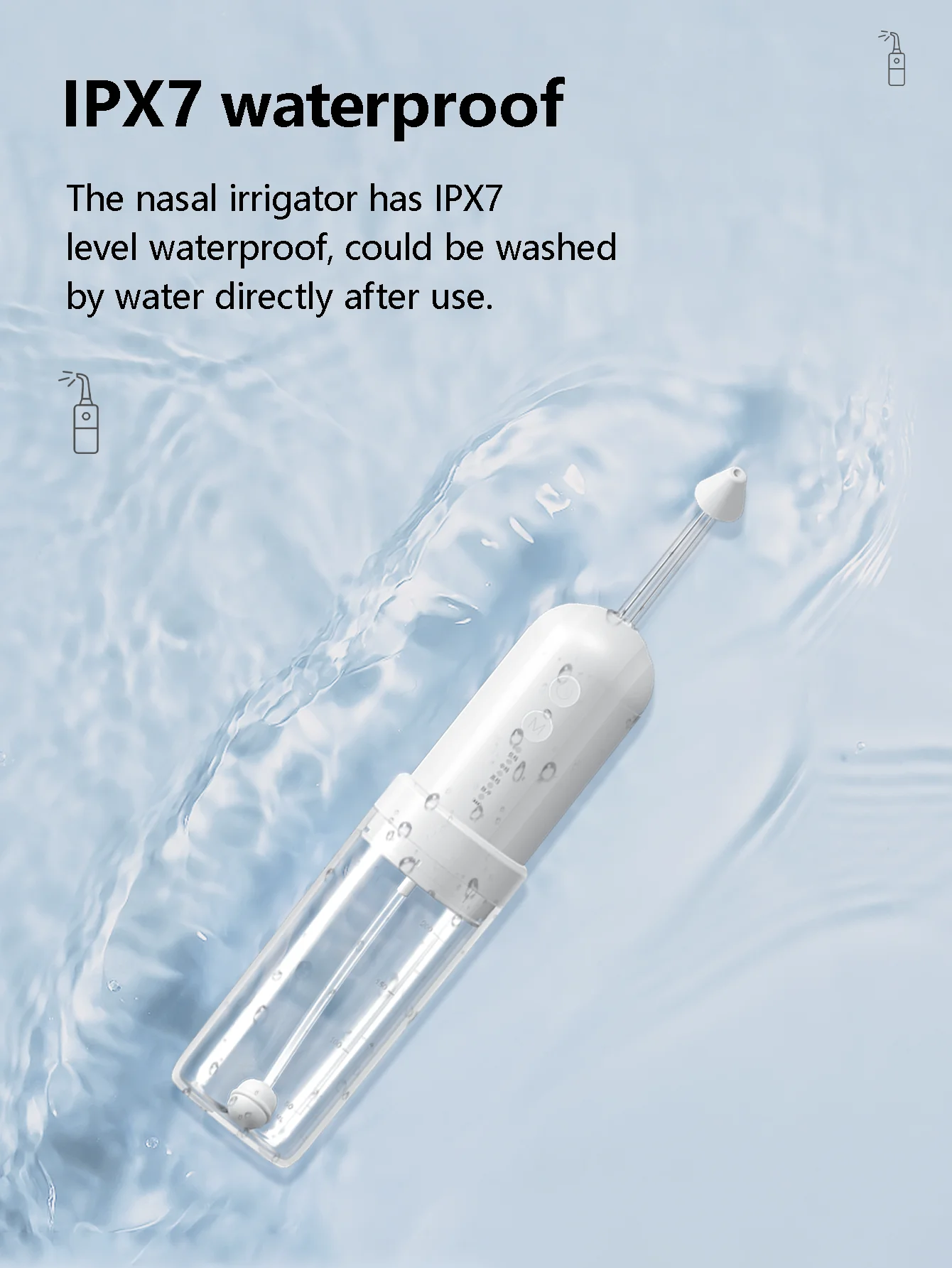 جهاز ري الأنف الكهربائي، منظف الأنف، قابل لإعادة ا...