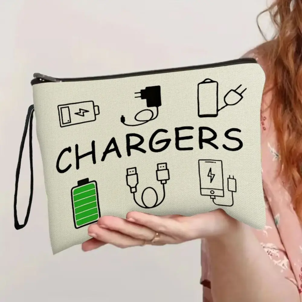 Portable Soft Travel Makeup Bags Canvas Water Proof Lipstick Bag Large Capacity Printing Cosmetic Bag Home