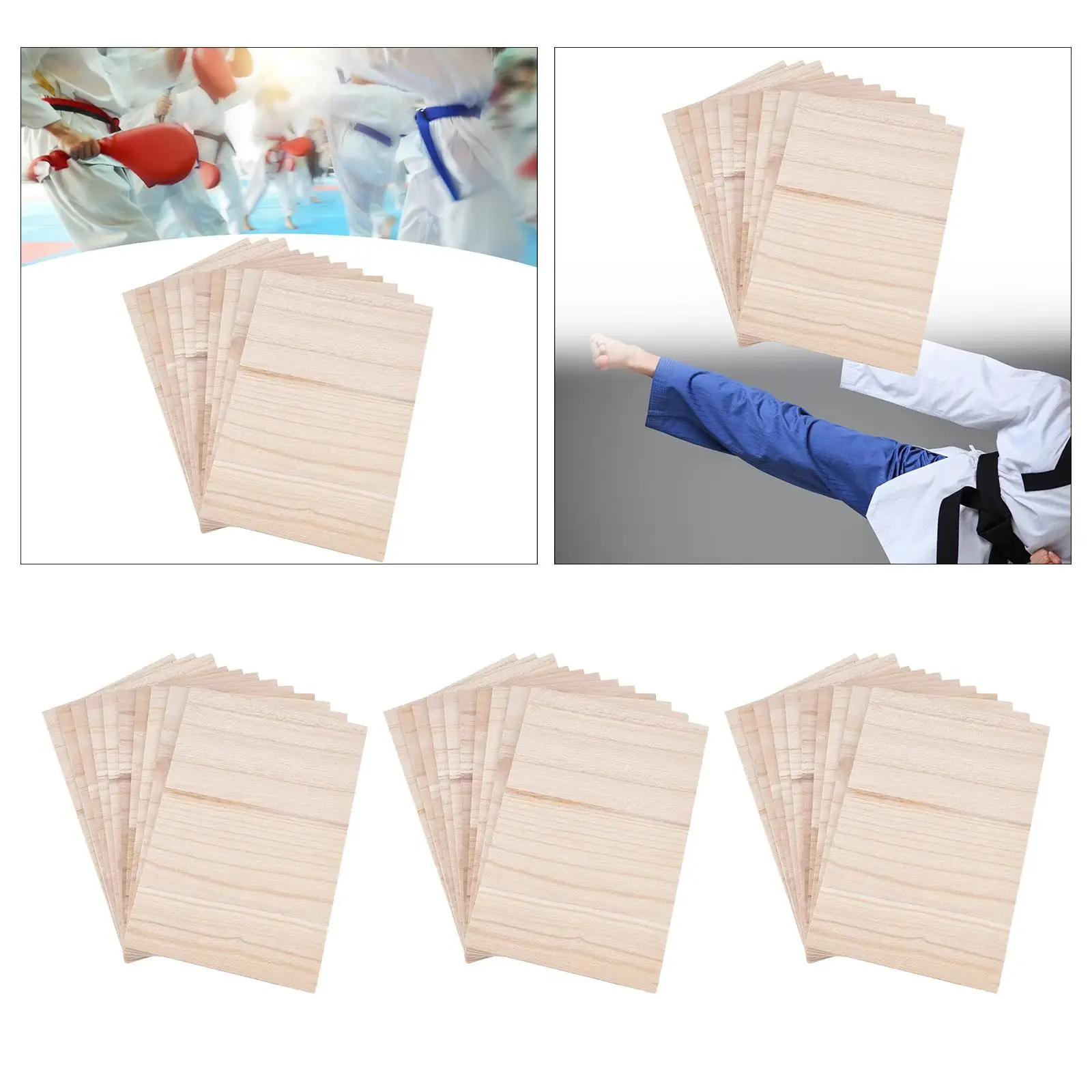 10x Taekwondo Board Wood Portable Karate Board Equipment Training Equipment Kick Board Practicing Accessory Wood Breaking Board