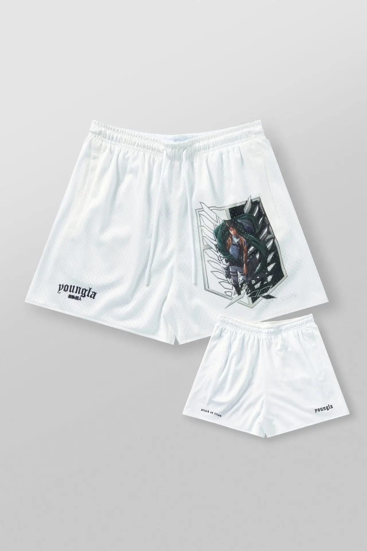 2024YAAmerican men's casual shorts spring and summer new mesh quick drying breathable shorts casual beach pants 5