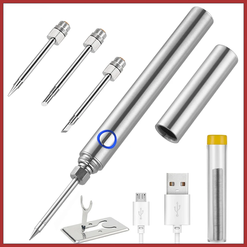 

Mini Wireless Soldering Iron Adjustable Temperature USB Charge Outdoor Portable Electric Solder Iron Welding Solder Repair Tool