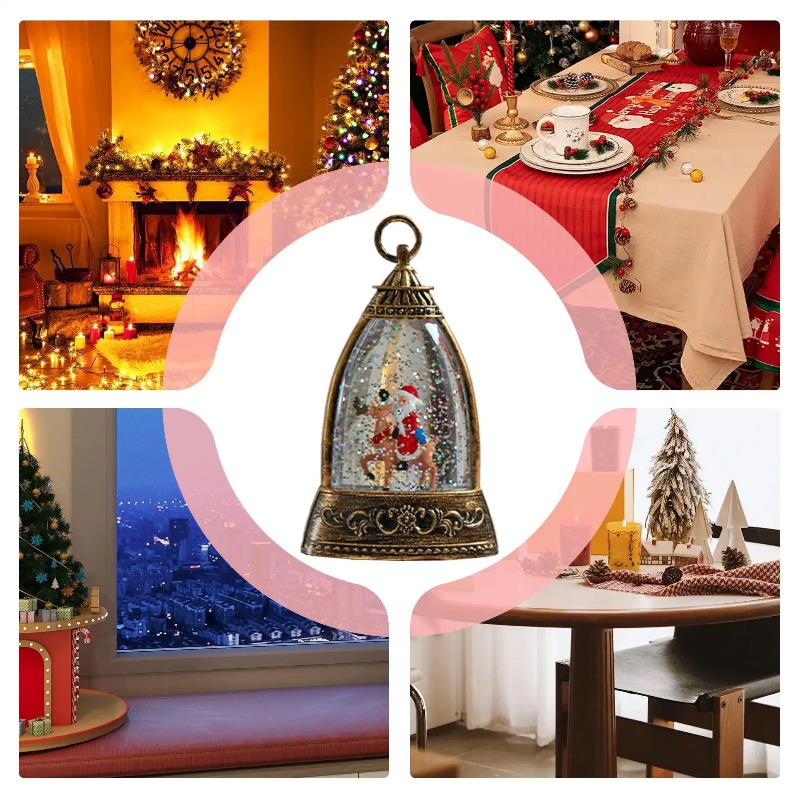 Christmas Snow Globes Battery Operated Music Night Light Light Up Snow Globe For Thanksgiving Holiday Birthday Party Offices