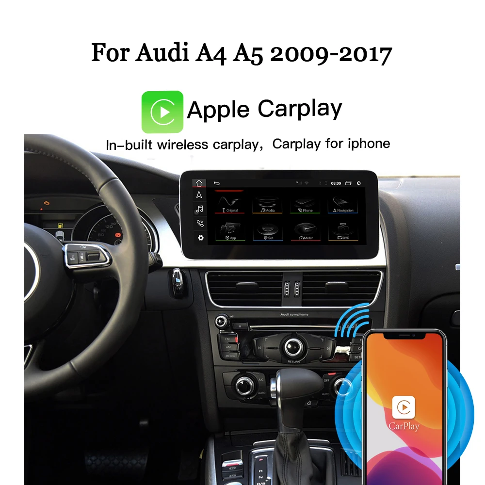 

For Audi A4 / A5 (2009 - 2016) OEM fit 12.3 ″ HD touch-screen Android navigation system Android 12 GPS BT WiFi 4G CarPlay mmi-3g