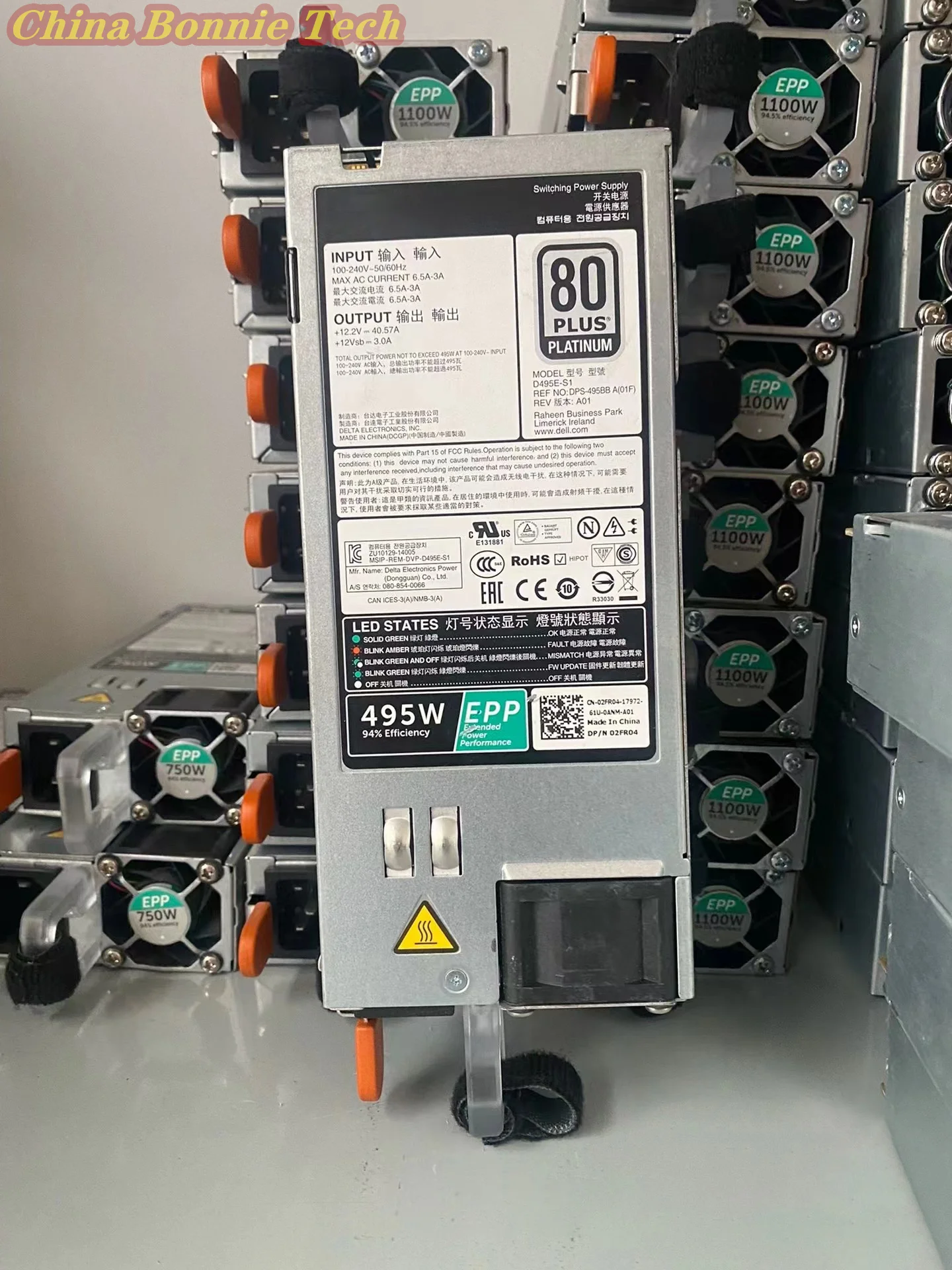 E495E-S1 D495E-S1 Per Dell R540 R630 R730 R640 R740 Server 495W Alimentatore Epp