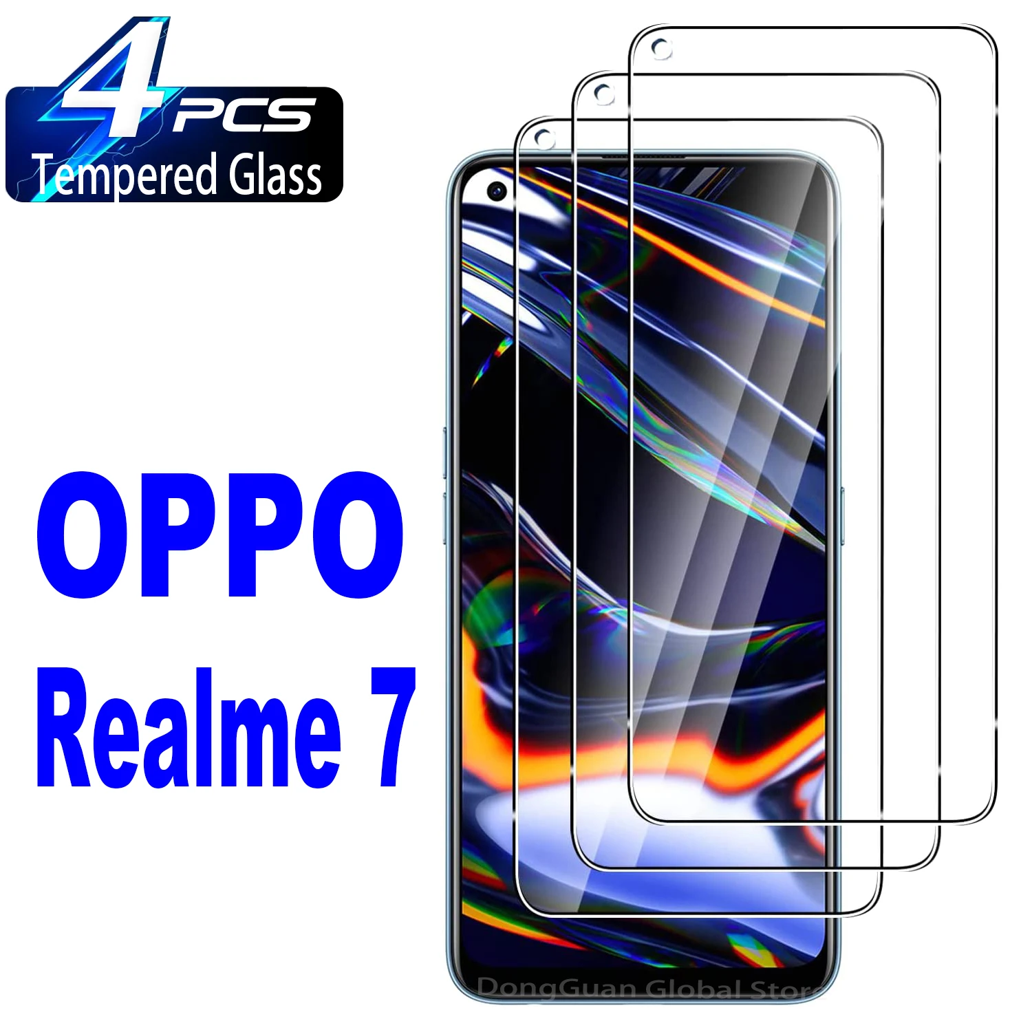 

2/4Pcs High Auminum Tempered Glass For Realme 7 Screen Protector Glass Film