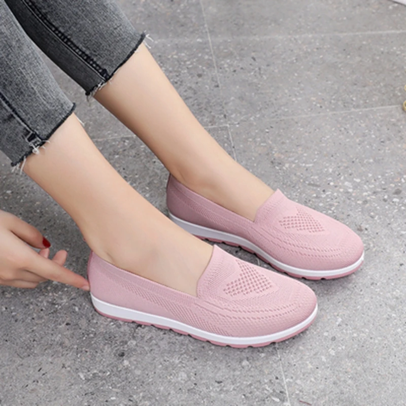 2023 women's summer sneakers slip on flat shoes Women's Casual  walking shoes Female Outdoor Mesh Soft Bottom Sports Shoes