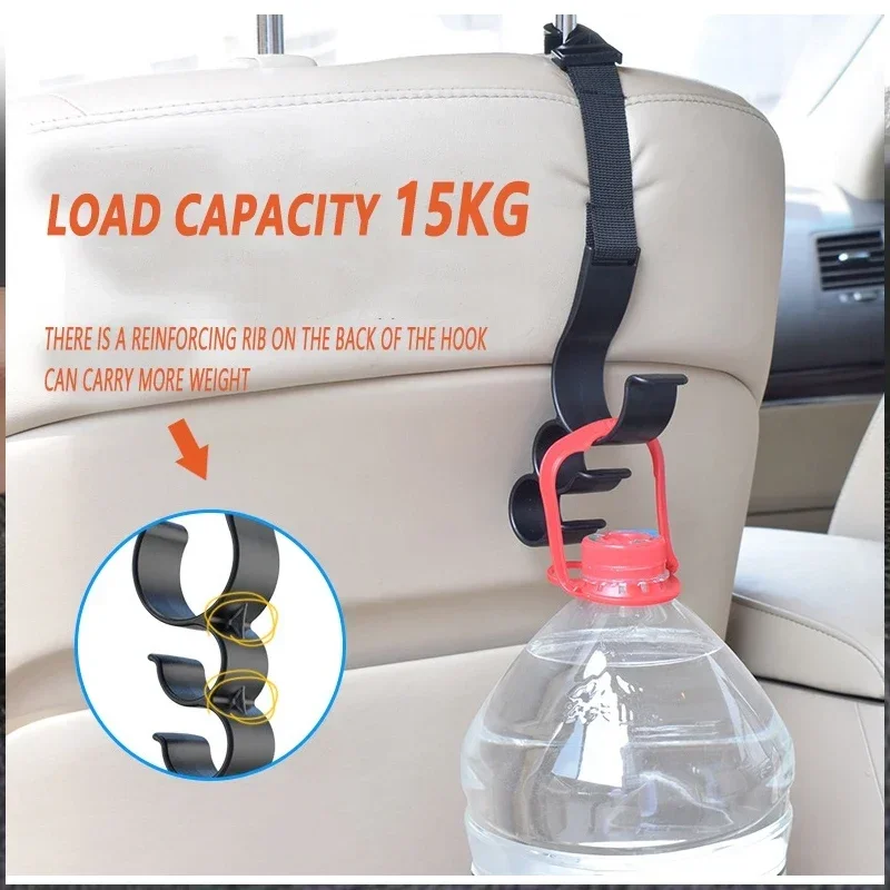 2pcs Car Back Seat Hook Universal Seat Back Organizer Bracket Interior Stowing Tidying Multi-function Rear Seat Hanging Hook