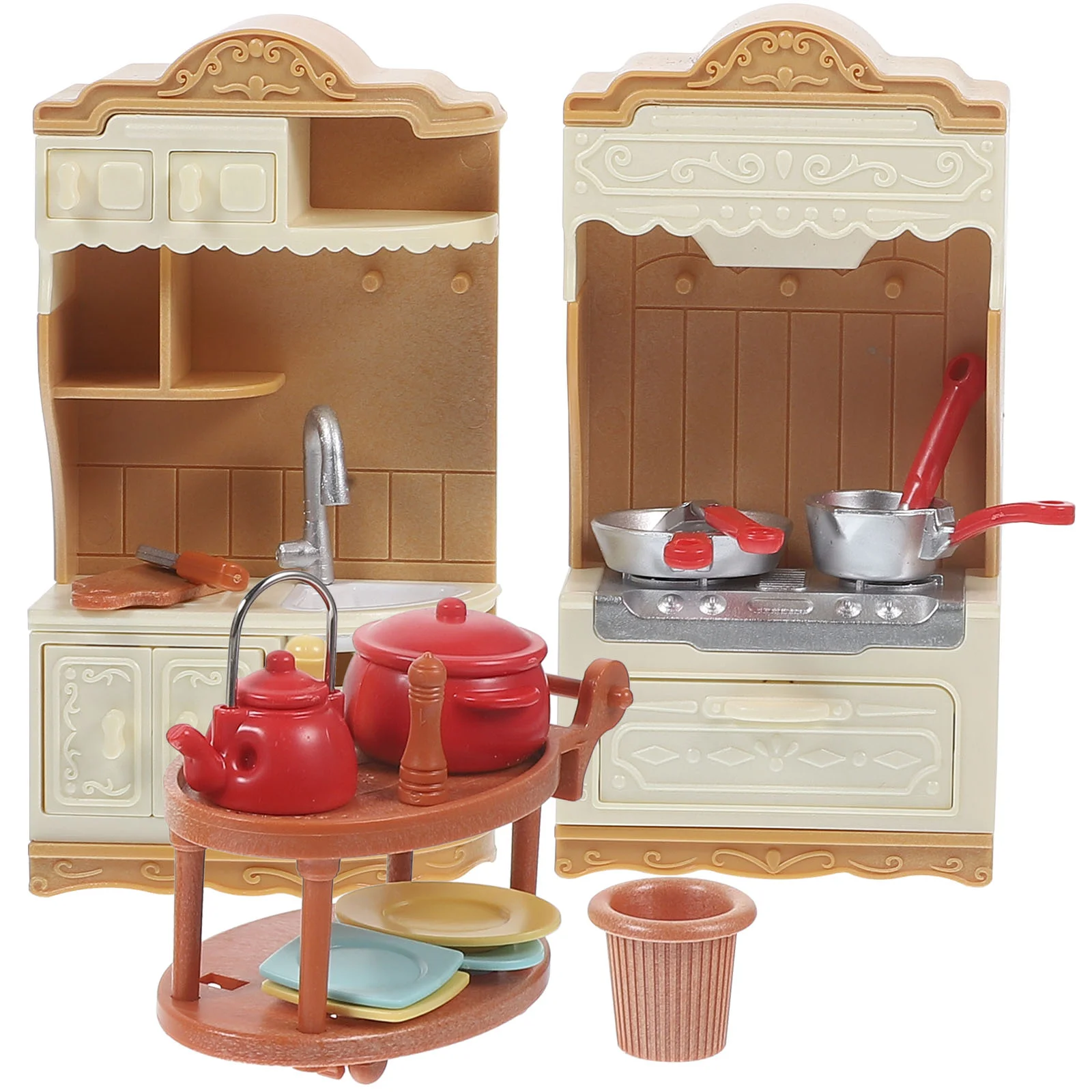 

1 Set Mini Cooking Bench Kitchen Cupboard Model House Landscape Decor